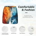thumbnail image 5 of Lsque Mens Swim Trunks Red And Blue Waves Pattern - Bathing Suit Compression Liner - Beach Swim Shorts Swimwear - (S-3XL) - Stretch Quick Dry -Large, 5 of 9