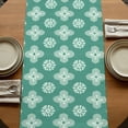 thumbnail image 5 of Table Runners 36 Inches Long Dress Scarves, Teal Green Floral Farmhouse Kitchen/Dining Table Runner, Short Coffee Tablerunners, Spring Flowers Modern Abstract Art Farmhouse 13x36 Inch, 5 of 9