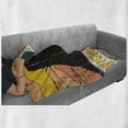thumbnail image 6 of Wyoming Soft Flannel Fleece Throw Blanket, Simplistic Design Landscape Cartoon, Cozy Plush for Indoor and Outdoor Use, 50" x 60", Peach Charcoal Grey, by Ambesonne, 6 of 6