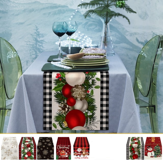Linen Tablecloth Rectangle Wrinkle-Free Coated Embroidered Tassels Retro Farmhouse Style Indoor Outdoor Dining Protective Decor 183x33cm 1 Pack