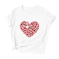 thumbnail image 2 of YLHFASHION T-Shirts de la Saint-Valentin pour Femmes 2025 Col Rond Manches Courtes T-Shirts Mode Imprimé Cœur Tee Tops Liquidation T-shirt Manches Courtes pour Femmes, 2 of 5