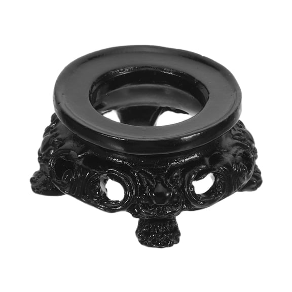 LOLIPPYY Black Wooden Crystal Ball Stand Carved Pedestal for Sphere Display and Energy Enhancement