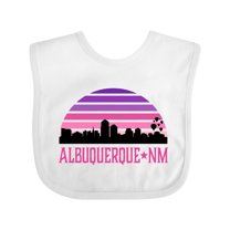 Inktastic Albuquerque New Mexico Retro Sunset Skyline Girls Baby Bib
