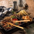 thumbnail image 2 of BambooMN Reusable Bamboo Wood Utensil Set Spoon Fork and Knife - 6 Sets, 2 of 3