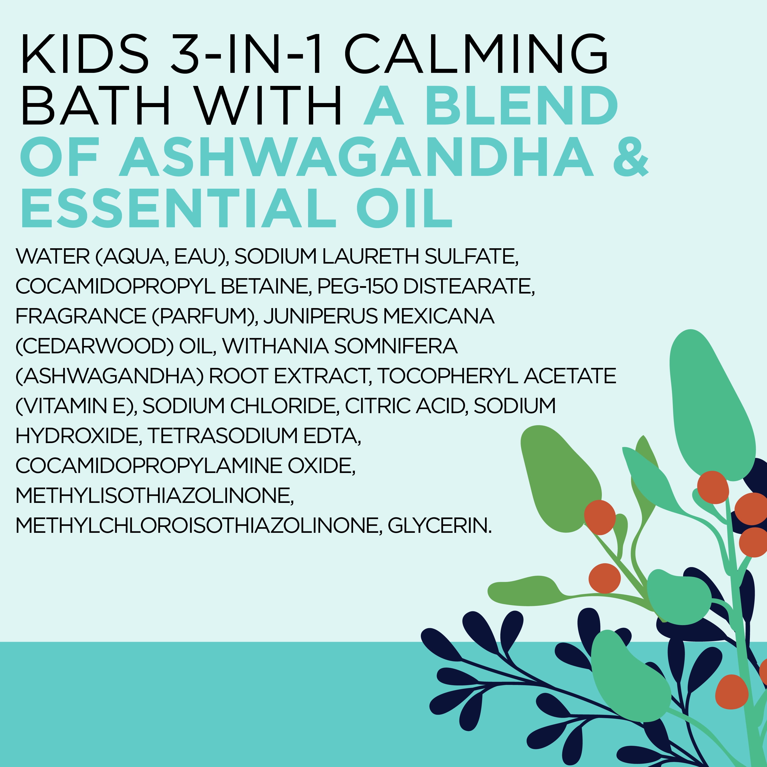 Dr Teal's Kids 3-in-1 Bubble Bath, Body Wash & Shampoo with Ashwagandha, 20 fl oz