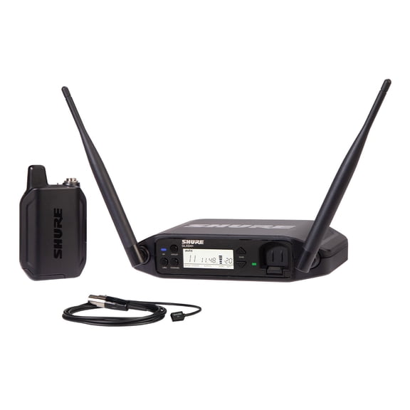 Shure GLXD14 /93-Z3 Dual Band Wireless System with GLXD4  Tabletop Receiver, GLXD1  Bodypack Transmitter, & WL93 Miniature Lavalier Microphone