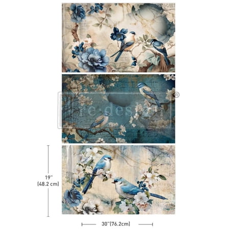 Prima Re-Design Decoupage Decor Tissue Paper-Sapphire Wings