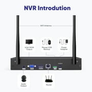 SANNCE 4PCS 3MP H.265+ Wireless Wi-Fi Security Camera System, 100ft Night Vison, IP66, Remote Monitoring, 1TB HDD, Human Detecti, 5MP 8CH NVR Two-Way Audio Recording and 3MP Bullet Cameras