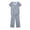 Blue, variant on Womens Star Print Pajama Set, V-Neck Short Sleeve Top Capri Pants Loungewear, Soft Knit 2-Piece Sleepwear for Casual Home Wear(Green,L)