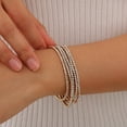 thumbnail image 2 of VNOX 5-pack Round Cut - Cubic Zirconia - Birthstone Tennis Bracelet Eternal Design - Gold Plated, Female, Adult, 2 of 5