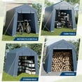 thumbnail image 3 of Riedhoff Outdoor Storage Shed, Portable Carport 6' x 6' x 7', for Motorcycle & Bike, Dark Blue, 3 of 7