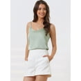 thumbnail image 2 of DARING DIVA Satin Cami Silky Strap Top Lounge Pajama Camisole L Pea Green, 2 of 6