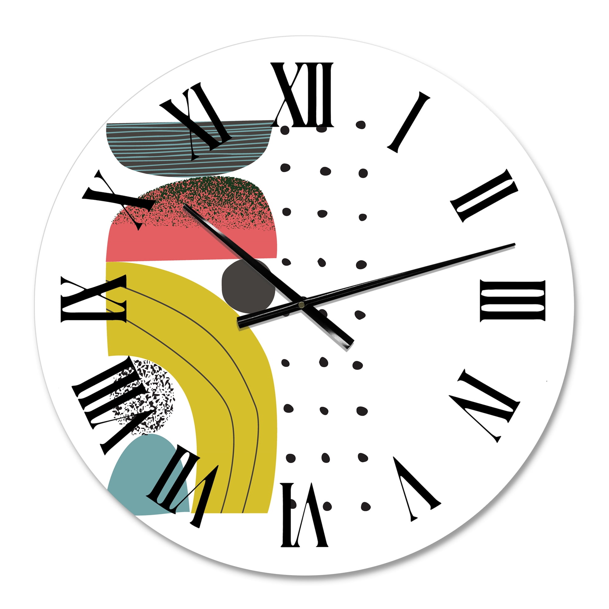 Designart 'Colorful Geometric Abstract Art Collage I' Modern Wall Clock