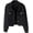 Black-1, variant on Women's Retro Denim Jacket Slim Fit Light Colored Cotton Denim Coat With Bead Embellished Jacket 4XL,Blue-1
