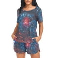thumbnail image 4 of joogoo Women's Pajama Set Fireworks New Year Short Sleepwear Loungewear with Pockets L, 4 of 7