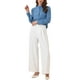 thumbnail image 2 of Camisas de manga larga con cuello de pie y botones para mujer Inspire Chic M Azul Polvoriento, 2 of 5