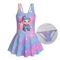 thumbnail image 6 of Uourmeti Cartoon Sleepy Axolotl Swim Dress for Girls - Sleeveless Skirted One Piece Bathing Suit, Quick Dry Stretchy Swimwear for Beach & Pool, 6 of 8