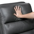 thumbnail image 3 of Lexicon Dimitri Faux Leather Swivel Glider Reclining Chair in Gray, 3 of 14