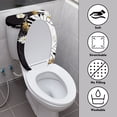 thumbnail image 4 of HELLHERO Bathroom Toilet Cover Set & Stretch Toilet Protector Cover for Modern Bathrooms, Polyester, Reusable, Daisy Musical Note, 4 of 8