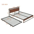 thumbnail image 5 of Queen Size Metal Platform Bed Frame with Trundle, Slats Foundation with Headboard and USB Ports, Nox Box Spring Needed for Adults Teen, 5 of 12