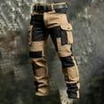 thumbnail image 4 of ShomPort Cargo Pants for Men Color Block Full Length Pants with Multi Pockets Workwear Outdoor Hiking Pants, 4 of 5