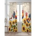 thumbnail image 2 of Chicken Sheer Curtains 84 inches Long, Sunflower Map Farmhouse Medieval Light Filtering Sheer Window Curtains Rod Pocket Voile Drapes for Bedroom Living Room, 52"W x 84"L 2 Panels, 2 of 7