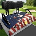 thumbnail image 4 of XYZCANDO American Flag Butterfly Golf Cart Seat Cover - 4 Storage Pockets Non-Slip Washable Terry Cloth Universal 2-Seater Golf Cart Seat Protector, 4 of 9