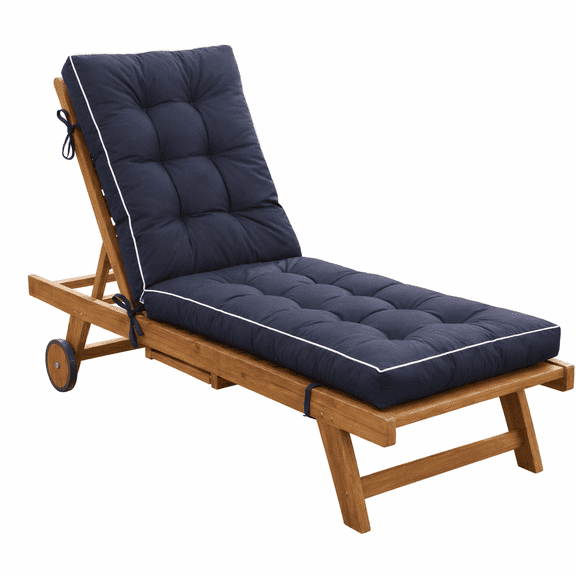 1Pack 72"x21" Outdoor Chaise Lounge Cushions, Quick Dry Patio Sun Lounger Seat Pads with Shredded Foam Filling for Deck Chairs, Poolside, Waterproof Replacement Cushions for Outdoor Furniture
