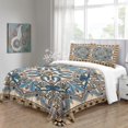 thumbnail image 4 of LAICAIW Boho Chic Floral Quilt Cover, 3-Piece, Colorful Striped, Twin, 4 of 7