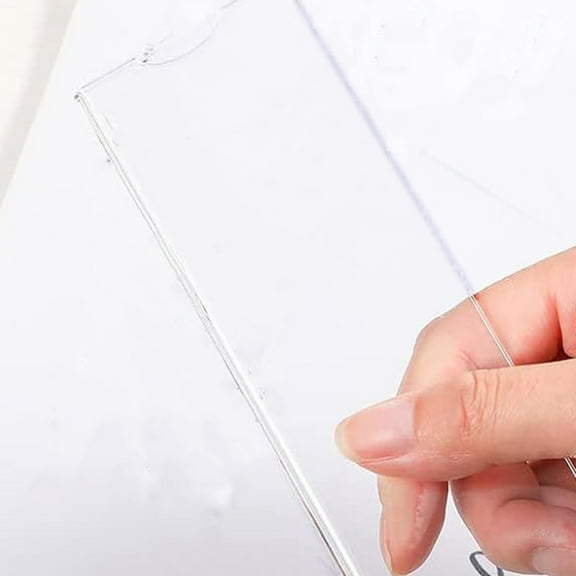 GOOHOCHY Transparent Acrylic Name Plate Holder for Wall Display Easy Installation Office Classroom 6 Pcs