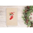 thumbnail image 3 of Linum Home Christmas Stocking Embroidered Beige Turkish Cotton Hand Towel, 3 of 3