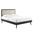 thumbnail image 3 of Modway Willow Queen Wood Platform Bed With Splayed Legs in Black Beige, 3 of 11