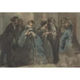 thumbnail image 2 of Constantin Guys 24x18 Gold Ornate Framed and Double Matted Museum Art Print Titled - Leaving the Theater (19th Century), 2 of 4