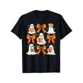 thumbnail image 1 of Coquette Bow Ghost Reading Books Funny Halloween Teachers T-Shirt for Men Women Kids, 1 of 6