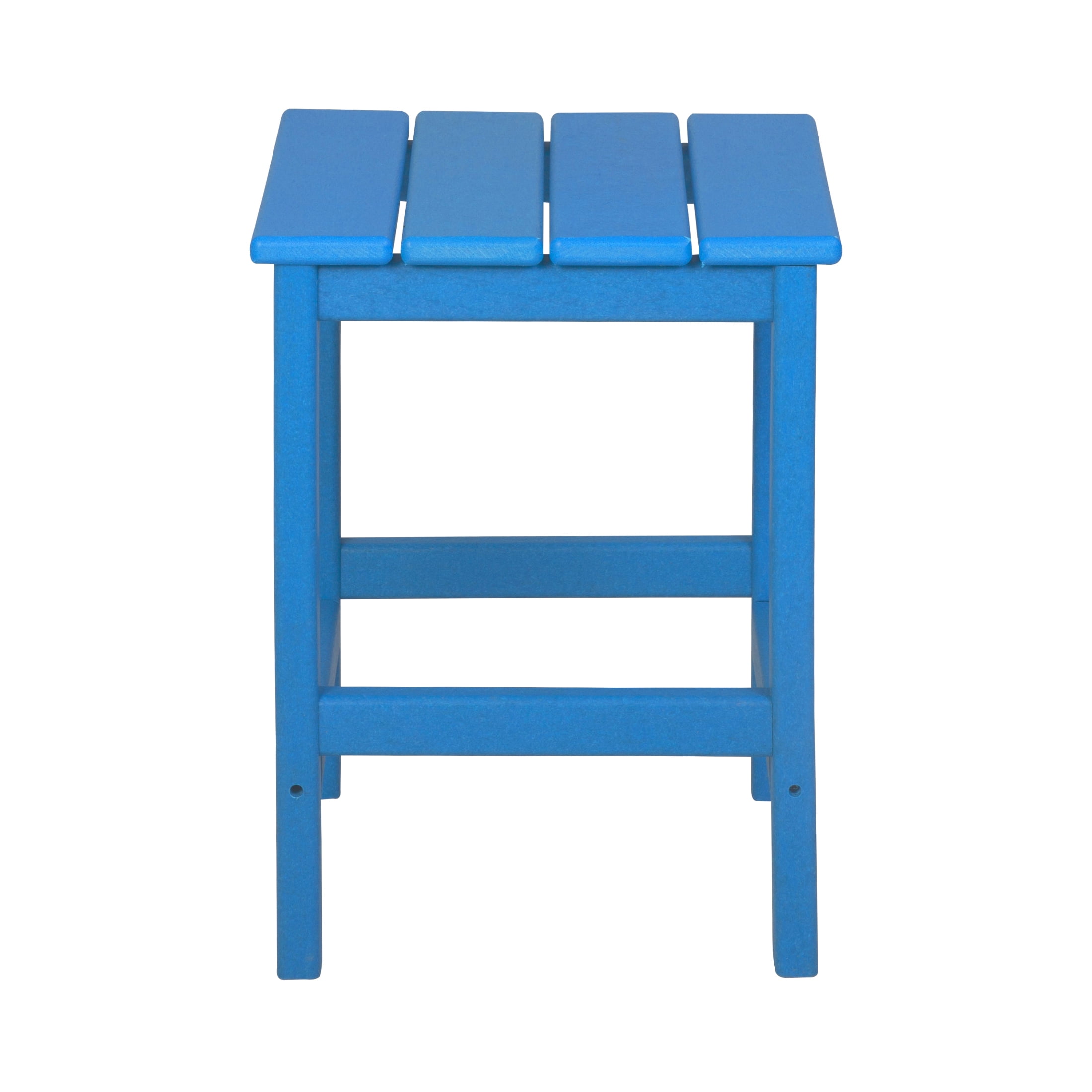 Polytrends Laguna Hdpe All Weather Outdoor Patio Square Side Table Pacific Blue