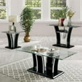 thumbnail image 2 of Bowery Hill Contemporary Glass Top End Table in Glossy Black, 2 of 5