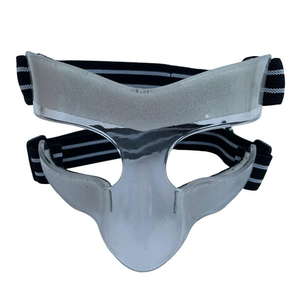 Mascarilla Deportiva Correa Elástica Ajustable Durable Ligero Cara Nariz Guardia 15.5cmx9.5cm Negro Blanco Sunnimix Protector de nariz de baloncesto