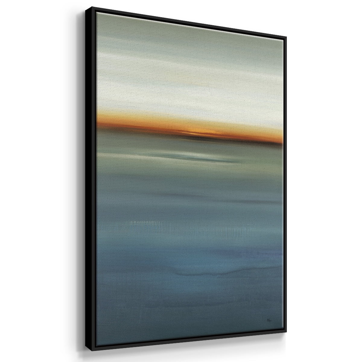 Beside the Blue I Framed Premium Gallery Wrapped Canvas - Ready to Hang - 17 x 25 - Black Floating Frame