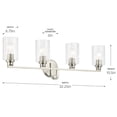 thumbnail image 4 of 55227NIFLU Kichler Lighting Gioe - 4 Light Bath Vanity-10.5 Inch Tall and 32.25 Inch Wide-Brushed Nickel Finish-Clear Fluted Glass Color, 4 of 4