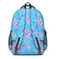 thumbnail image 3 of Butterfly and Floral Pink Pattern Cute School Backpack Bag with Padded Back and Adjustable Shoulder Straps 16.9 X 12.6 X 5.9 Inches, 3 of 5