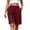 Burgundy, variant on TEAJOPSUU Women's Casual Bermuda Shorts Elastic Waist Wide Leg Knee Length Summer Pleated Shorts with Pockets for Everyday Outwear Burgundy