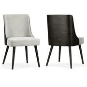 Glamour Home Asma 19.09" Modern Fabric Dining Chairs in Gray/Black (Set of 2)