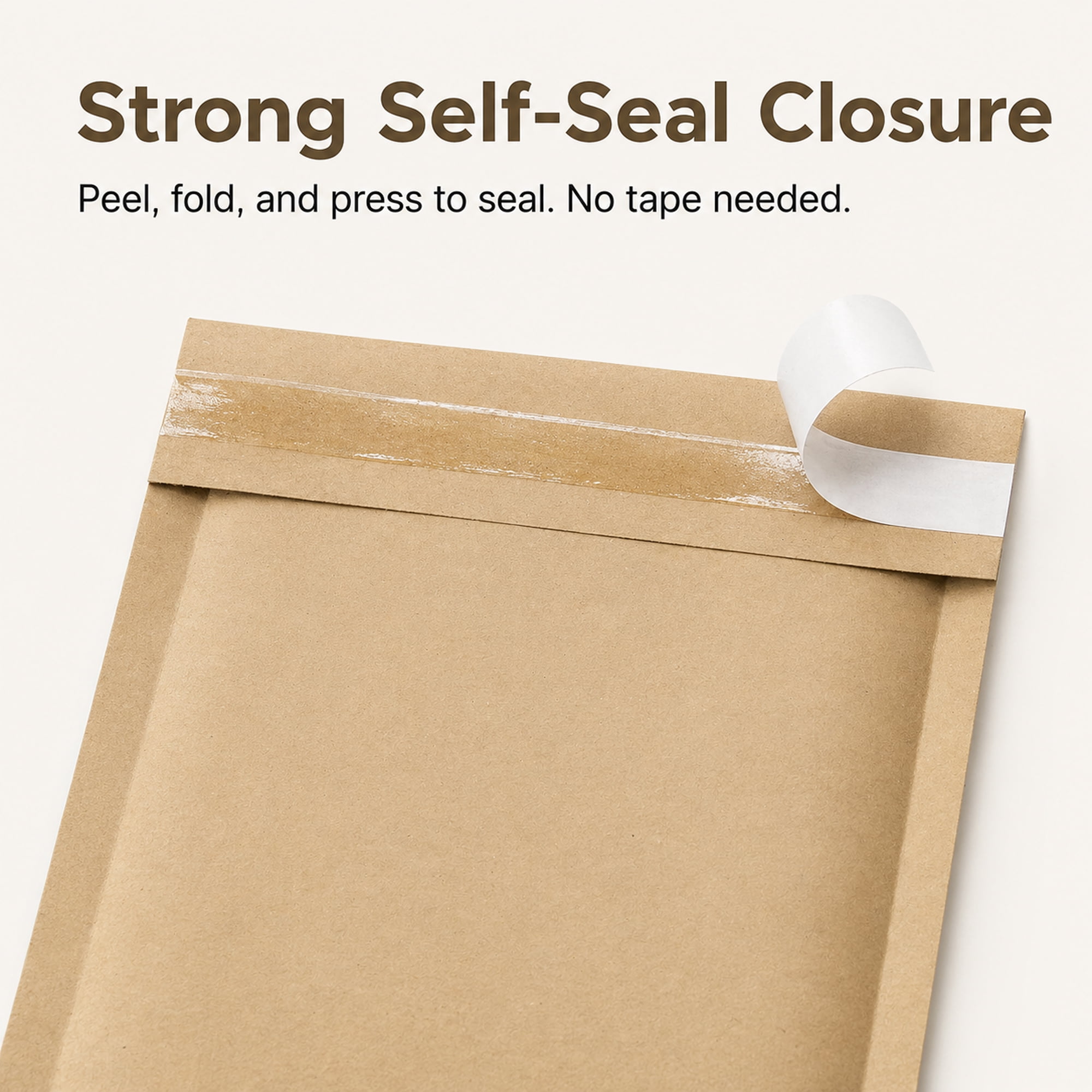 Honeycomb Padded Mailers #5, 10.5 x 16 in, Recyclable Kraft Shipping Envelopes, Self-Seal, 100 Pack