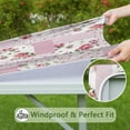 thumbnail image 6 of Pioneer Flower Floral Print Pattern Square Fitted Tablecloth with Elastic Edge,Square Table Cover,Washable Elastic Table Cover for Home Kitchen Party Decor 36"x36", 6 of 6