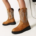 thumbnail image 6 of Cowboy Boots for Men Western Boots Men's Square Toe Mid-Calf Boots Classic Embroidered Pull On Boots, 6 of 7