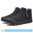 thumbnail image 2 of Botas de nieve forradas de piel Botas de tobillo de piel de felpa cálidas Botas de nieve de invierno para hombres para el invierno, 2 of 9