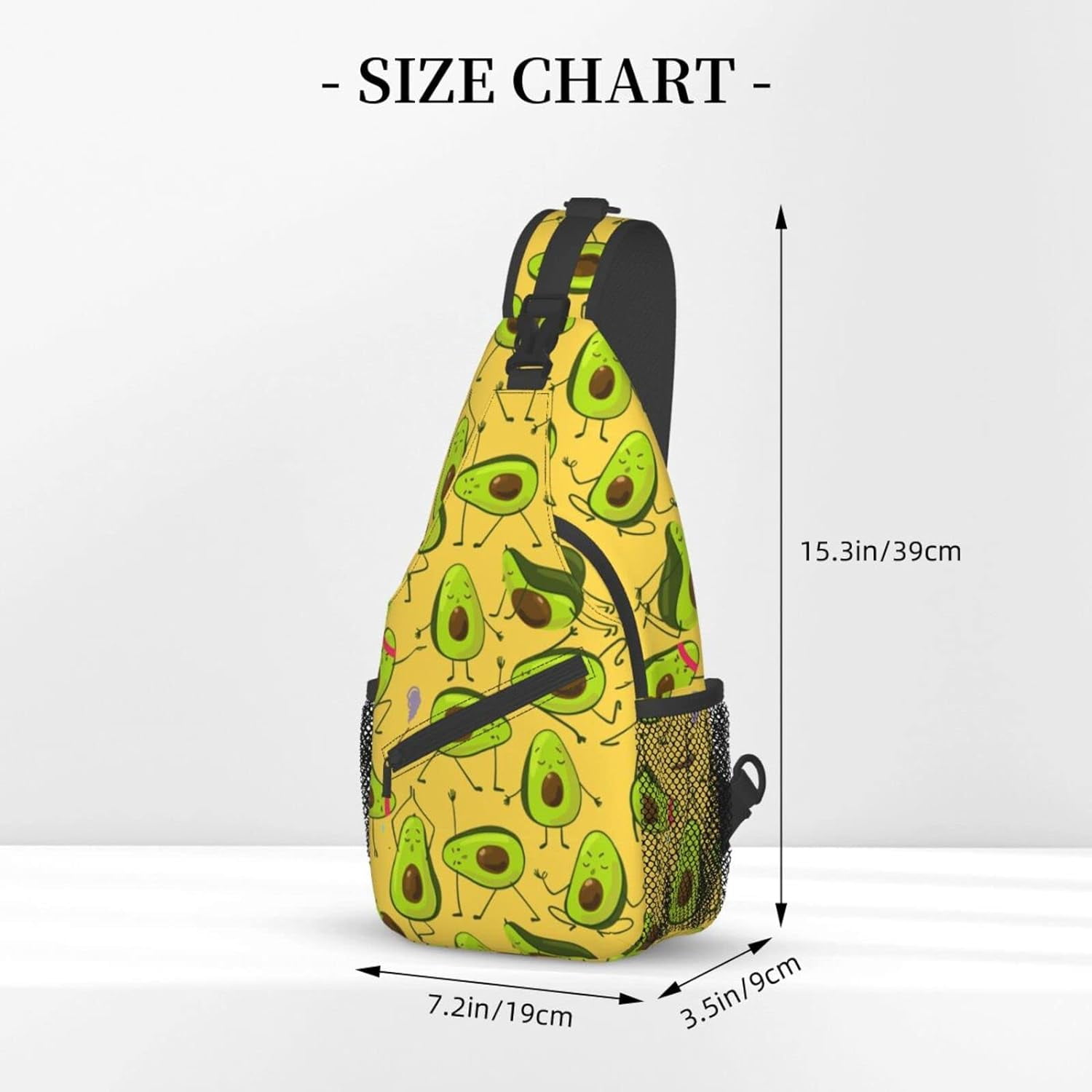 Avocado doing exercise Sling Bag Crossbody Hiking Travel Chest Bags Backpack Shoulder Daypack for Women Men