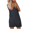 thumbnail image 4 of ORUYROP SNUGWIND Femmes Casual Sans Manches Sangle Lâches Combinaisons Réglables Stretch Shorts Romper avec Poches, 4 of 4