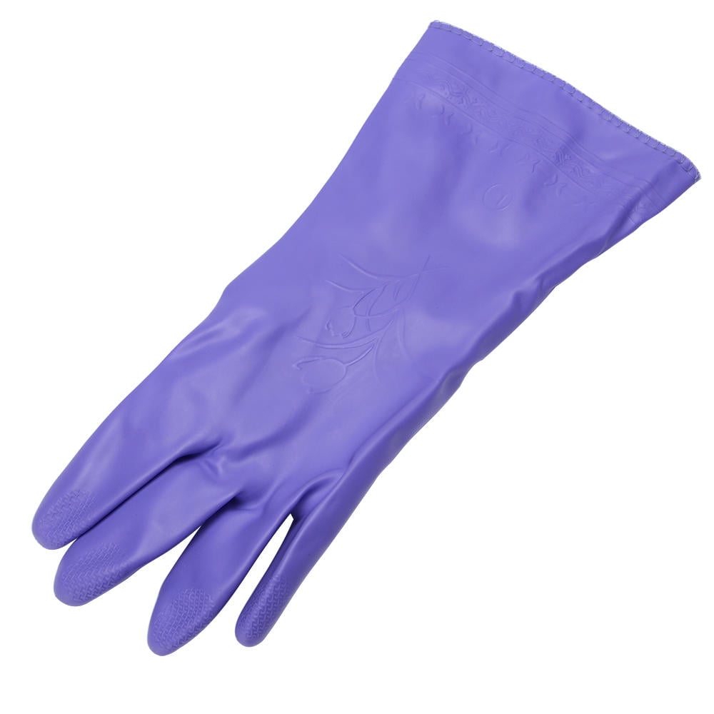 purple cleaning gloves