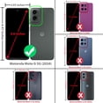 thumbnail image 2 of TJS for Motorola Moto G 5G (2024) Phone Case, with Tempered Glass Screen Protector, Impact Resistant Hybrid Metal Ring Magnetic Support Kickstand Cover (Purple), 2 of 7